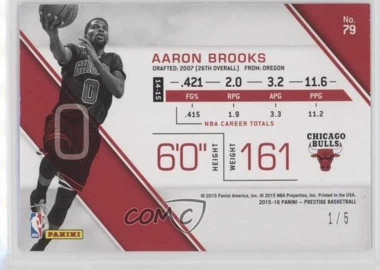 2015-16 Panini Prestige Bonus Shots Green /5 Aaron Brooks #79 - Image 2 of 2