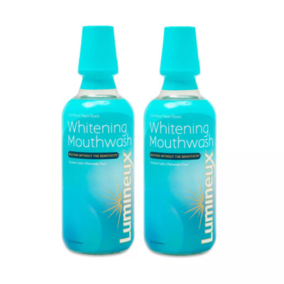 Lumineux Teeth Whitening Mouthwash, Non-Toxic & Fluoride-Free 16 oz ( pack of 2)