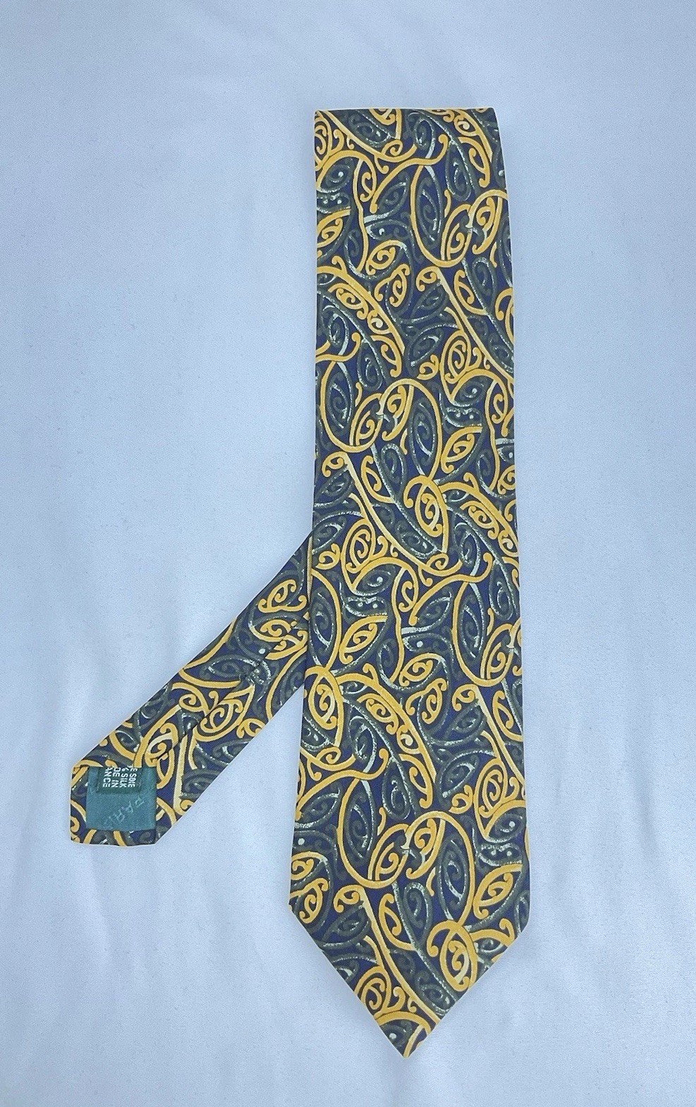 ROCHAS PARIS men’s Silk Vintage Tie  W A Geometric Baroque Print M.i.france GC