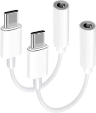 USB-C to 3.5Mm Audio Headphone Adapter, 2-Pack Type C to Jack Dongle Adapter Cab