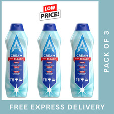 Astonish Cream Cleaner with Bleach 500ml x3 – Powerful Multi Surface Cleaning 5.77 per litre