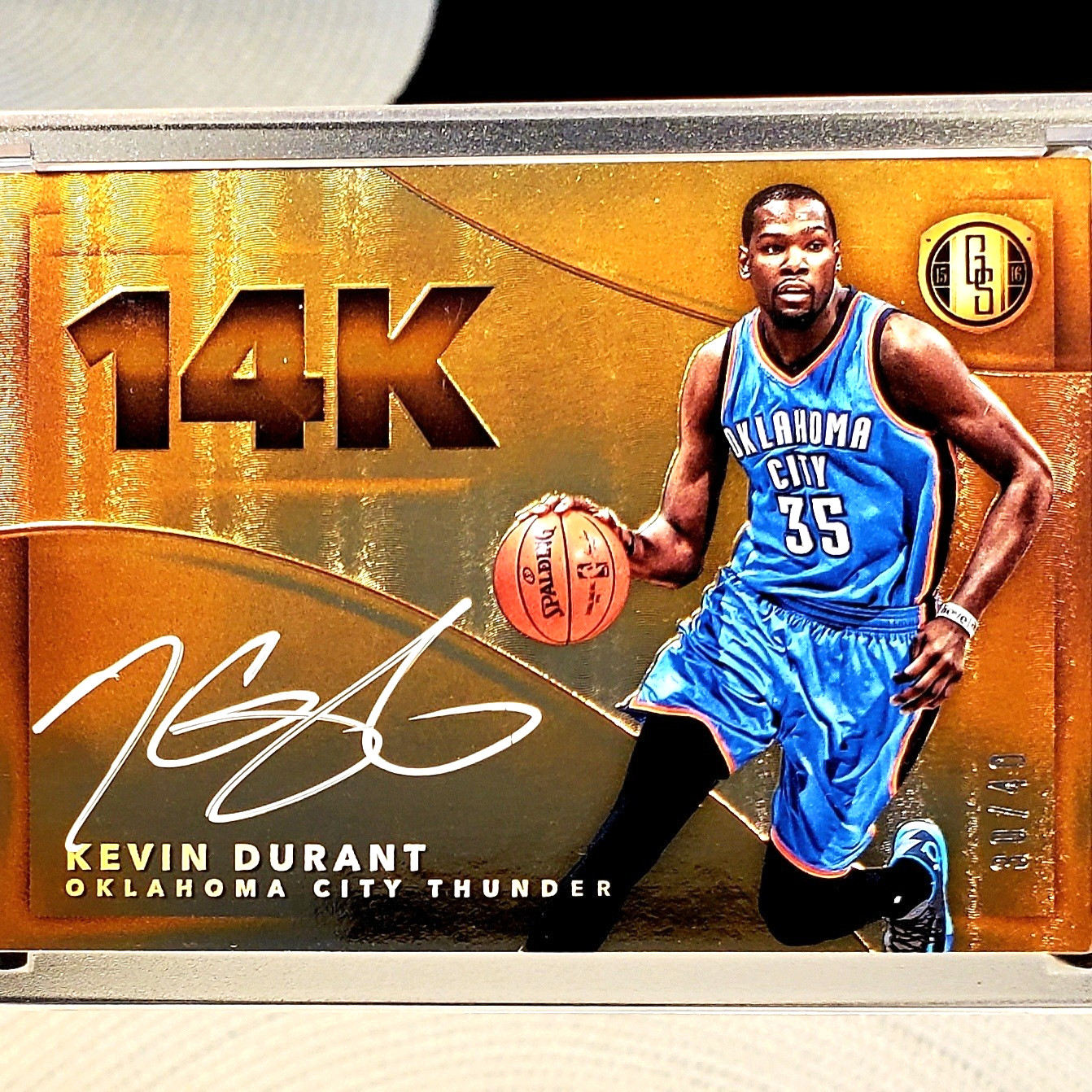 💥/40!💥 Kevin Durant - 2015 Panini Gold Standard - 14K Autographs (On-Card) /40