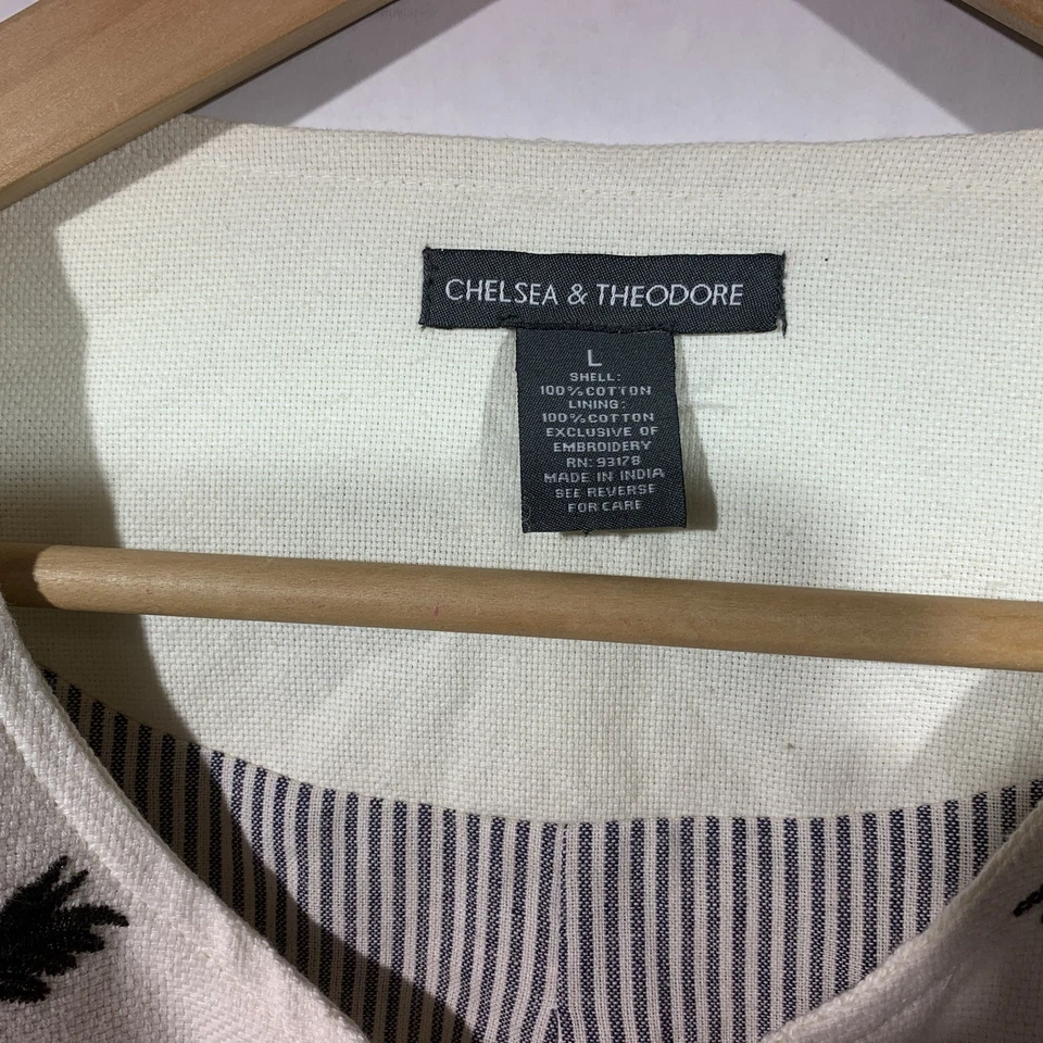 Suéter cárdigan abierto Chelsea & Theodore bordado flores para mujer talla grande Foto 2 de 4