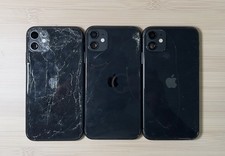 Lot Of 3 iPhone 11 Black Cracked Back Housing Replacements Apple OEM