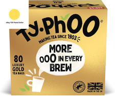 Typhoo Gold • Luxury Black Tea • 80 Tea Bags • Smooth, Full-Bodied Taste • Every 0.08 per strip