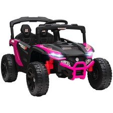 12V Kids Ride On Truck with Dual Motors for 3-5 Boys Girls, Pink