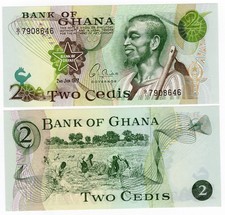 GHANA P-14 2 Cedis 1977 UNC