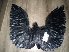 Claires Black Feathered Angel Wings