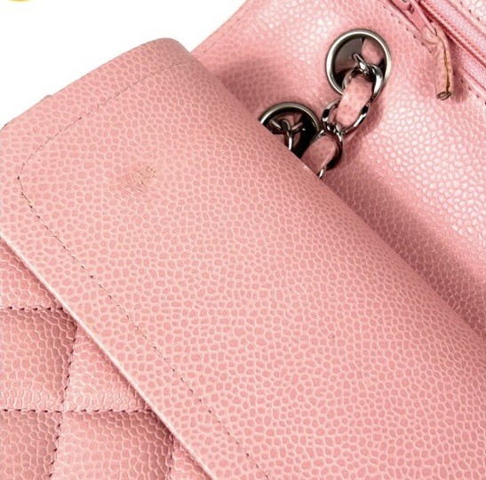 RARE! CHANEL Classic MEDIUM Double Flap Bag SAKURA PINK CAVIAR Silver Hardware image 10