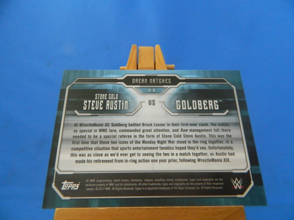 Stone Cold Steve Austin Goldberg Topps WWE 2017 Dream Matches - Image 2 of 2