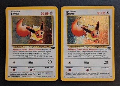 Pokemon 2X Eevee Holo 1999-2000 Black Star 