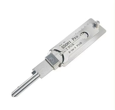 SS001 Stainless Steel Key Decoder 2 in 1 Precision Hook & Pick Set Lock Decoder 