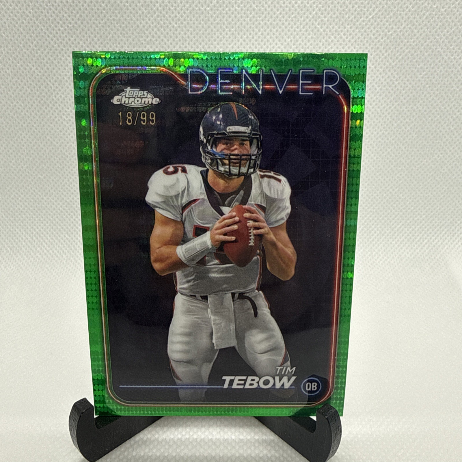 2024 Topps Chrome #66 Tim Tebow Green Sonar Refractor #/99