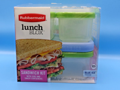 Rubbermaid Lunch BLOX Sandwich Kit w/Blue Ice, Made in USA, NOS 7P94