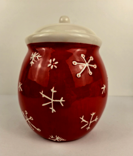 HALLMARK Christmas Cookie Jar MERRY DAYS Snowman Snowflakes - Picture 2 of 11
