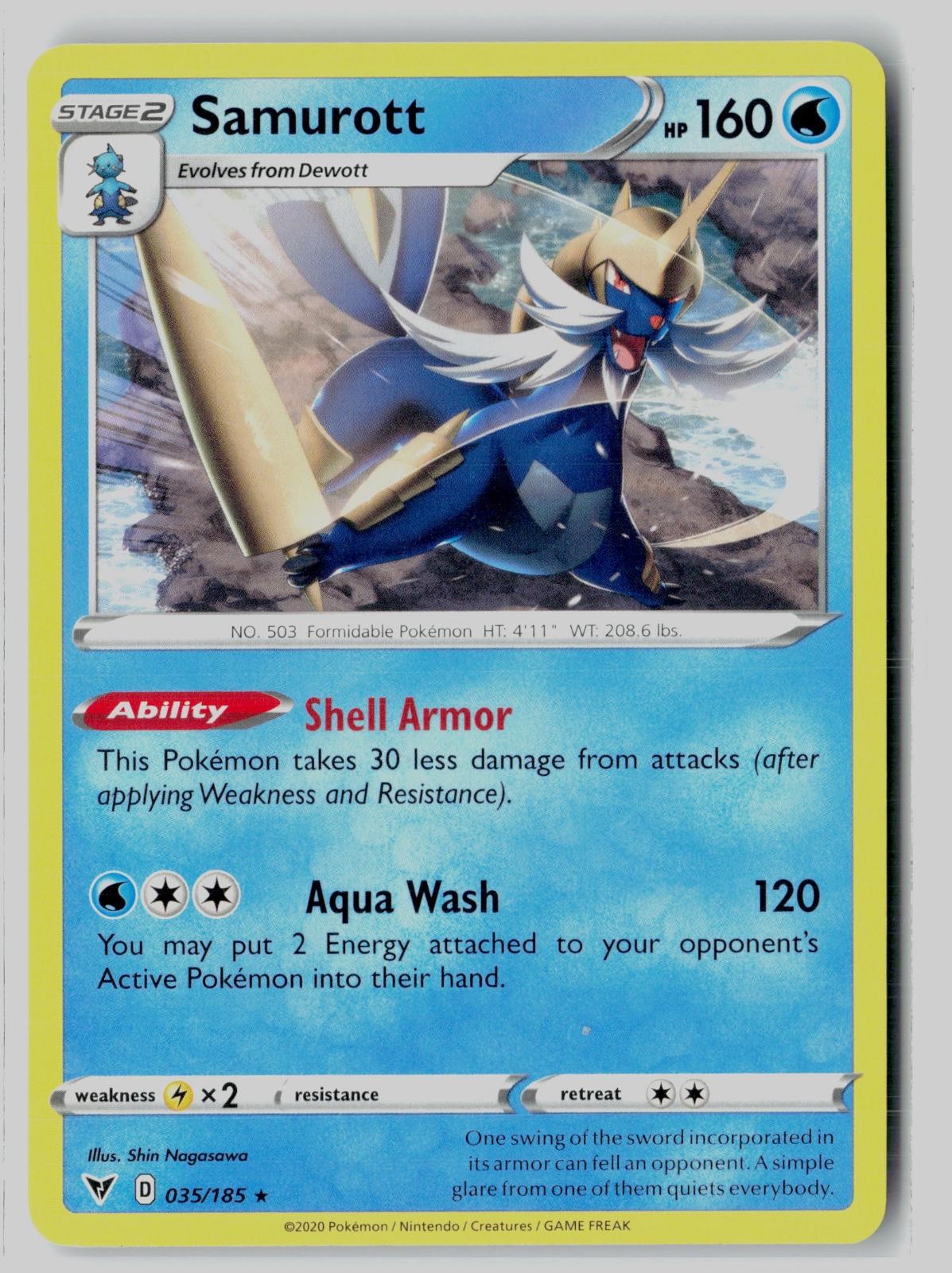 Samurott 035/185 Rare Vivid Voltage Pokemon NM