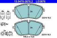 Ate Bremsbelagsatz, Scheibenbremse 13.0470-3876.2 FüR CitroËN Ds Opel Peugeot