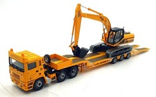 Corgi 1/50 Scale CC11914 - ERF Nooteboom Step Frame Trailer & JS220 Excavator