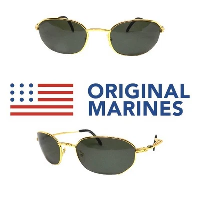 Gafas De Sol Hombre Vintage Años 90 Metal Hecho En Italia Nuevo ORIGINAL MARINES - Imagen 1 de 4