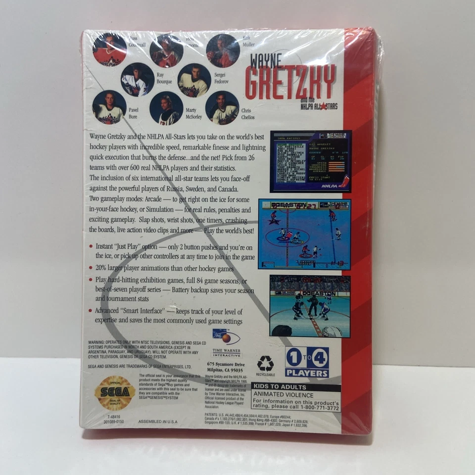 Wayne Gretzky NHLPA All-Stars Sega Genesis NEW Unopened | Wrap Tear/Box Damage - Image 2 of 4