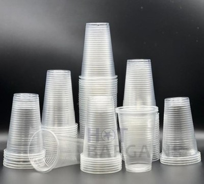 HOT BARGAINS 100 X Clear Plastic Pint Glasses Reusable (20oz / 570ml) Pack of