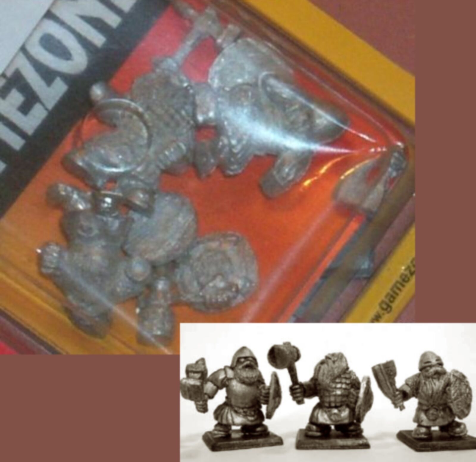 Gamezone 05-31 Dwarves Warrior Troops I (3) 28mm Miniatures Dwarf Infantry NIB