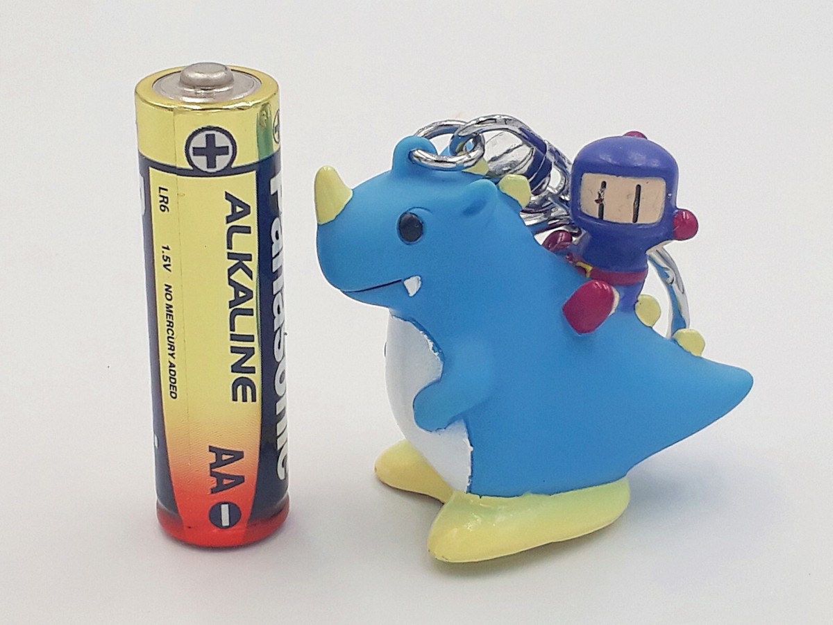 【レア】Heddon Bomber 1998年限定版 Blue Bomber riding Louies Bomberman Soft Vinyl Figure Keychain