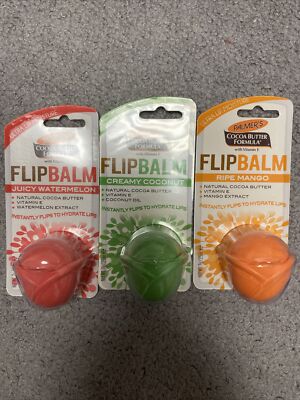 Lot If 3 - Palmer's FLIP BALM WATERMELON, MANGO & COCONUT Lip Balm