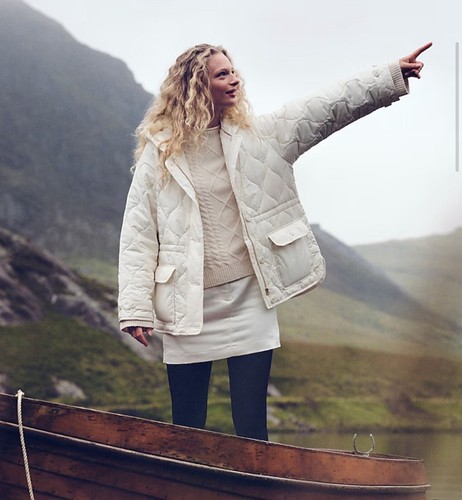 Abrigo Chaqueta J Crew Oslo Acolchado Puffer Pima Loft Marfil Crema Talla Pequeña NUEVO CON ETIQUETAS NUEVO - Imagen 2 de 8