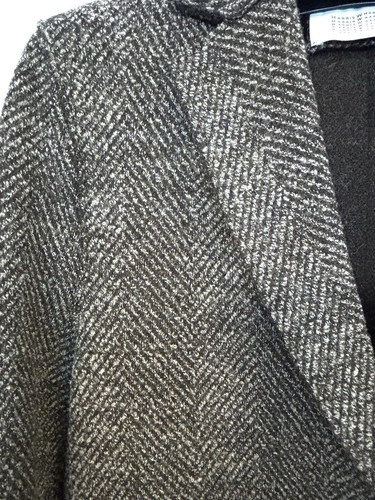 New Harris Wharf London Wool Herringbone Black Coat Women’s Size Medium 42 - Picture 9 of 9