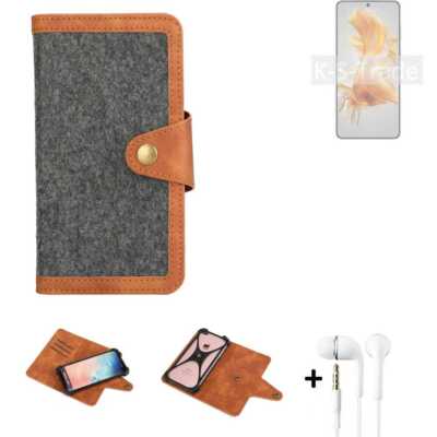 Schutz-Hülle + Kopfhörer für Huawei Mate 50E Handy-Hülle, dunkelgrau