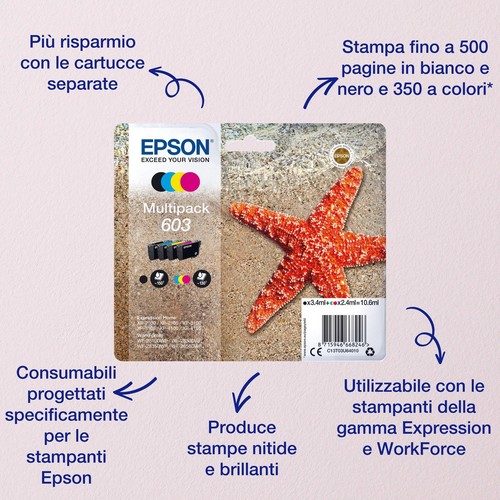 Cartucce Epson 603 XL Originali Multipack 4 Colori XL | Nero, Giallo, Ciano, Mag - Foto 3 di 8