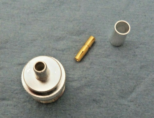 "N" FEMALE Crimp On, Silver, Teflon, Gold Pin, Cable Connector. Quality Counts! - Picture 8 of 20