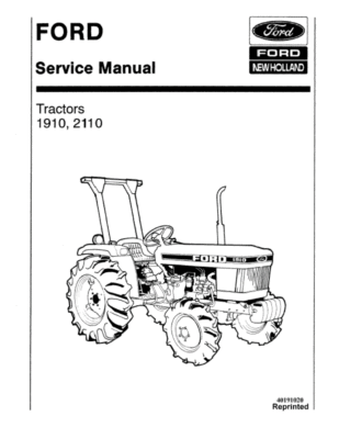 Ford 1500 1510 1700 1710 1900 1910 2110 Tractor Taller reparación Manual de servicio