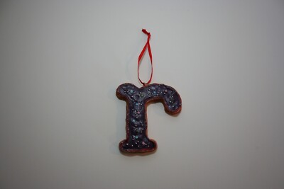 Vtg Gingerbread Cookie Christmas Tree Holiday Ornament (Resin) Letter '' r ''