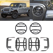 Rear Tail Light Guards Cover Headlight Trim Decals For Jeep Gladiator Jt 20-23