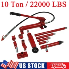 15PC Porta Power Hydraulic Jack 10 Ton Garage Auto Body Frame Repair Kit w/ Case
