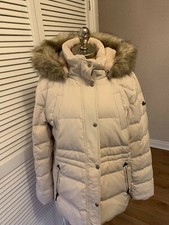 Bnwt Ralph Lauren Cream Berber Jacket Faux Fur Hood Xl 16 Duck Down Feather