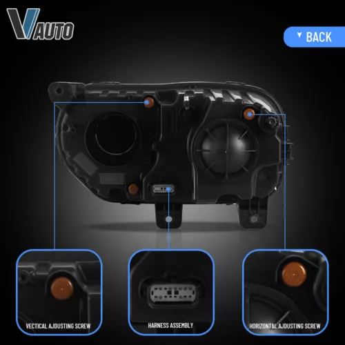 Juego de pares de faros VLAND RGB DRL para Dodge Challenger 2015-2023 luces delanteras - Imagen 13 de 13