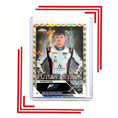 2023 Topps Chrome Formula 1 F1 Brad Benavides Gold Checker Flag X fractor #/50
