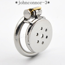 Male Chastity Lock Device Flat Chastity Cage Tube Spiked Ring Stainless Steel