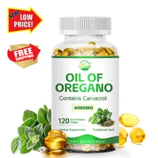 Oregano Oil 4000 mg 120 Softgel Capsules Contains Carvacrol Herbal Supplement