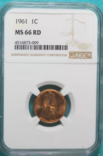 1961 NGC MS66 RD Lincoln Memorial Cent #A9212