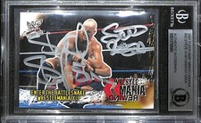 Stone Cold Steve Austin Savio Vega Signed 2001 Fleer WWF WM Card #92 BAS COA WWE