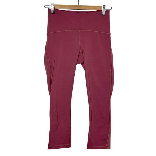Lululemon Train Times Crop 21 So Merlot Pink Womens 6 Cropped Leggings lululemon-train-times-crop-21-so-merlot-pink-womens-6-cropped-leggings