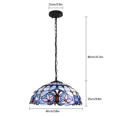 Tiffany Style Pendant Ceiling LightHanging Lamp Fixture Stained Glass Art Decor