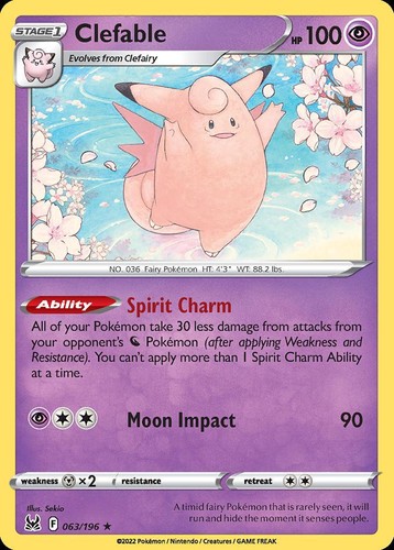 Pokemon Clefable (63/217) Lost Origin LP