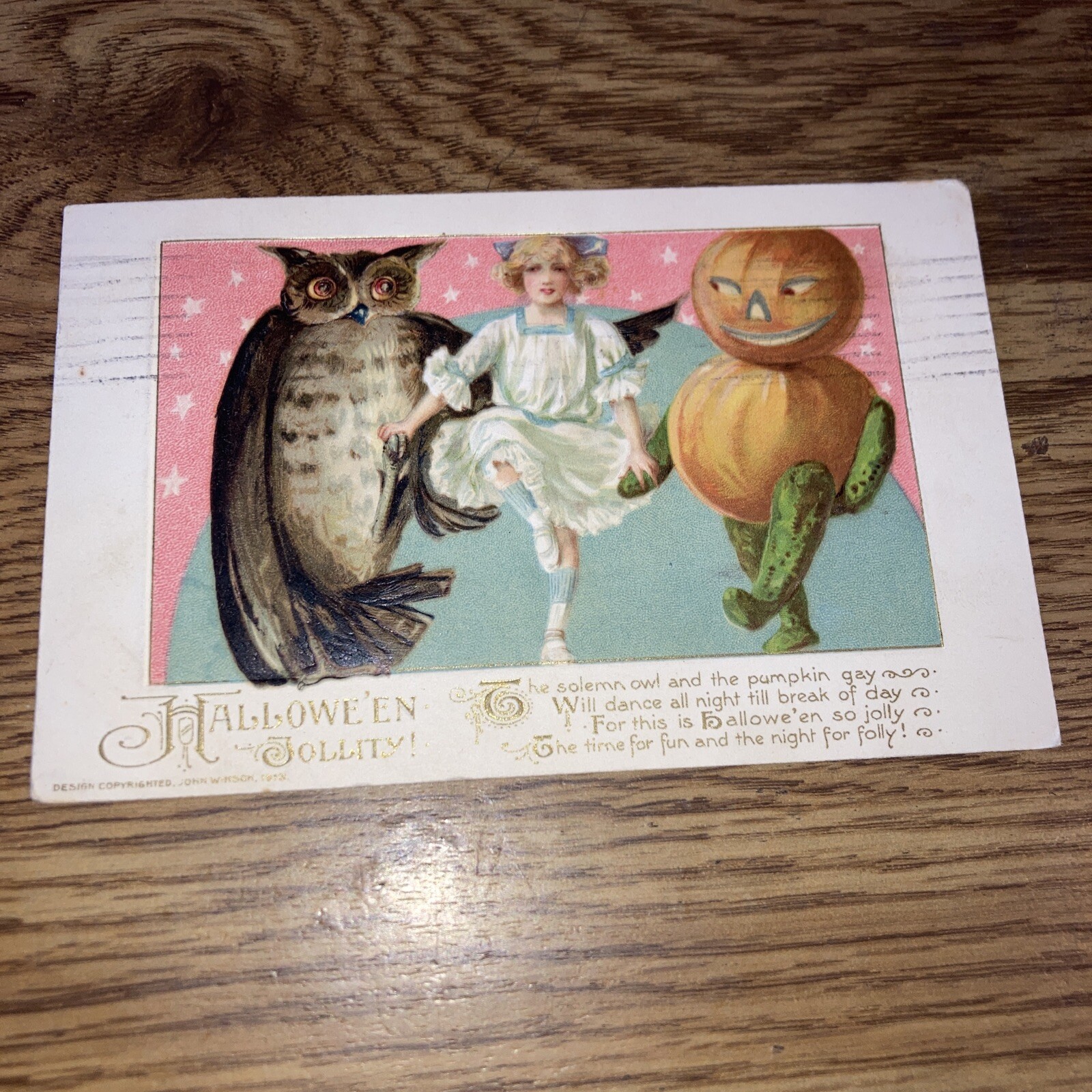 Antique 1913 Halloween Postcard HALLOWE'EN JOLLITY! John Winston