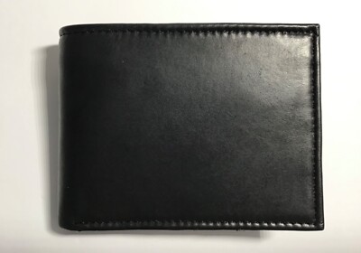 Leather Unlimited Men's Leather Wallet Black Bifold Flap Security 4.5x3.25  NEW
