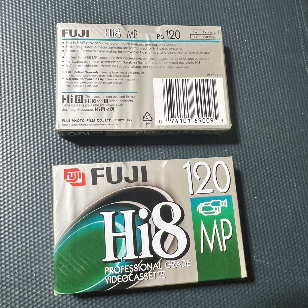 2 FujiFilm HI8 MP P6-120 Professional Grade Video Cassette Blank